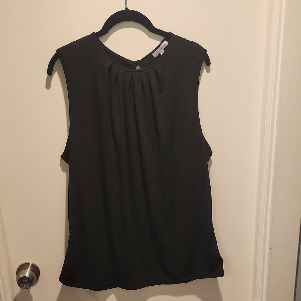 NWOT Elegant Black Sleeveless Tank Top Sz 1X